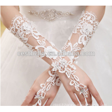 Très bon prix Élégant rhinestone Elbow Floral Formal Wedding Nidal Glove